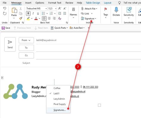 how to change your signature in outlook 365|Create an email signature .